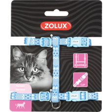 Zolux Light Blue Nylon Harness For Cats, 520027BLE, cat Collar / Leash / Muzzle, Zolux, cat Accessories, catsmart, Accessories, Collar / Leash / Muzzle